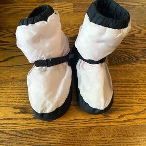 Bloch Black and Pink Warm Up Booties for Ballet